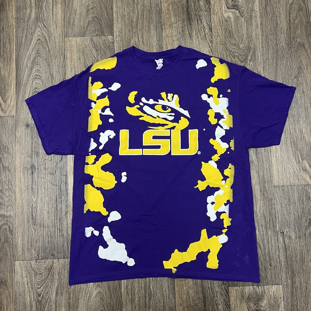 LSU Tigers Football Eye All Over Print Double Sided Sz X-Large Shirt